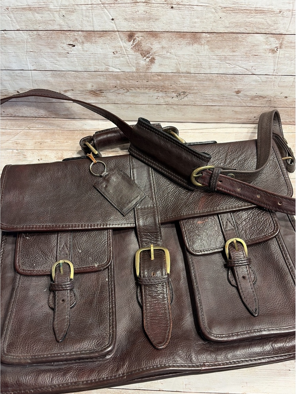 Vintage Hidesign Deep Brown Briefcase Satchel